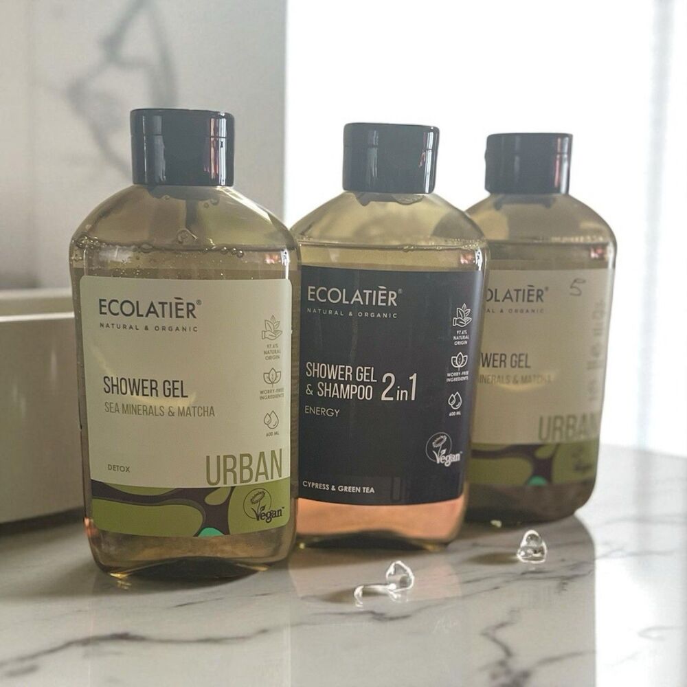 Urban  Ecolatier 3 Pk Detox Sea Minerals & Matcha/Energy Cypress & Green Tea New